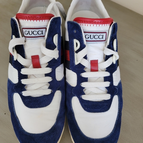 Gucci Authentic Womens Signature Stripe Ace Suede/Nylon Sneakers(EU 37.5 US 7) - Picture 2 of 15